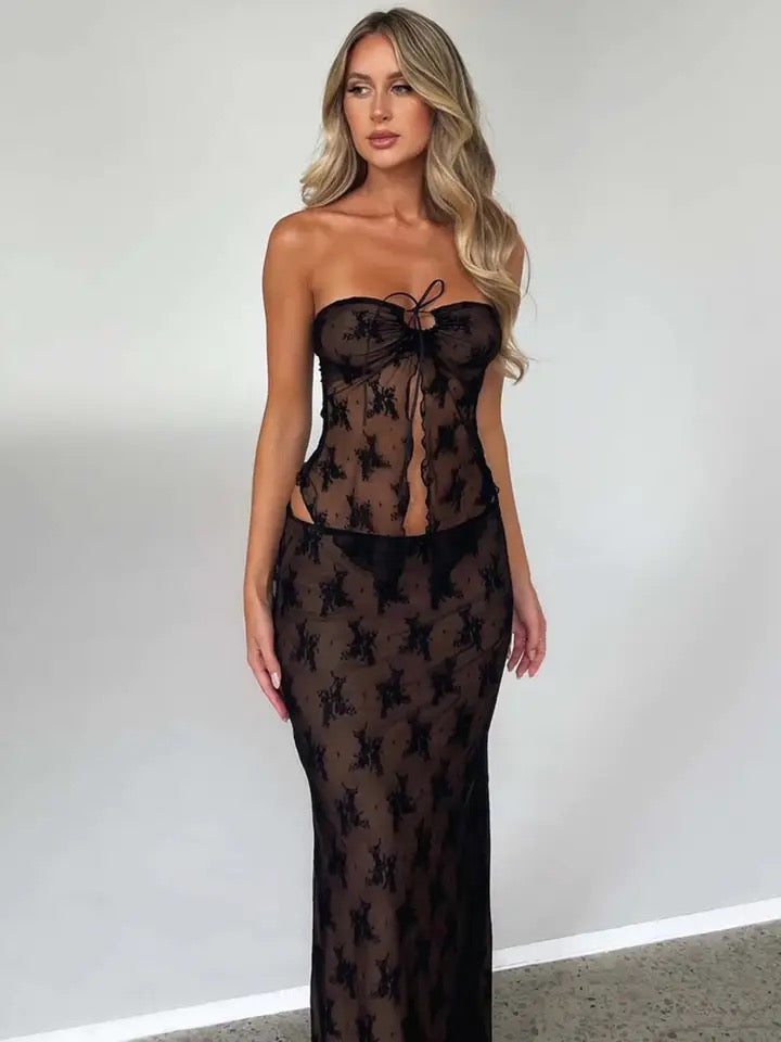 Lace me up - Long Skirt set